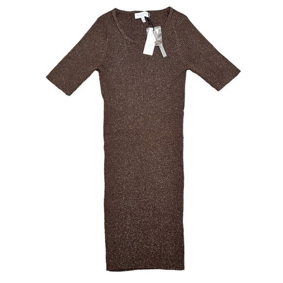 Michael Stars Dress Bodycon Shimmer Medium Petite MSRP $168 NWT Anthropologie - Picture 1 of 9